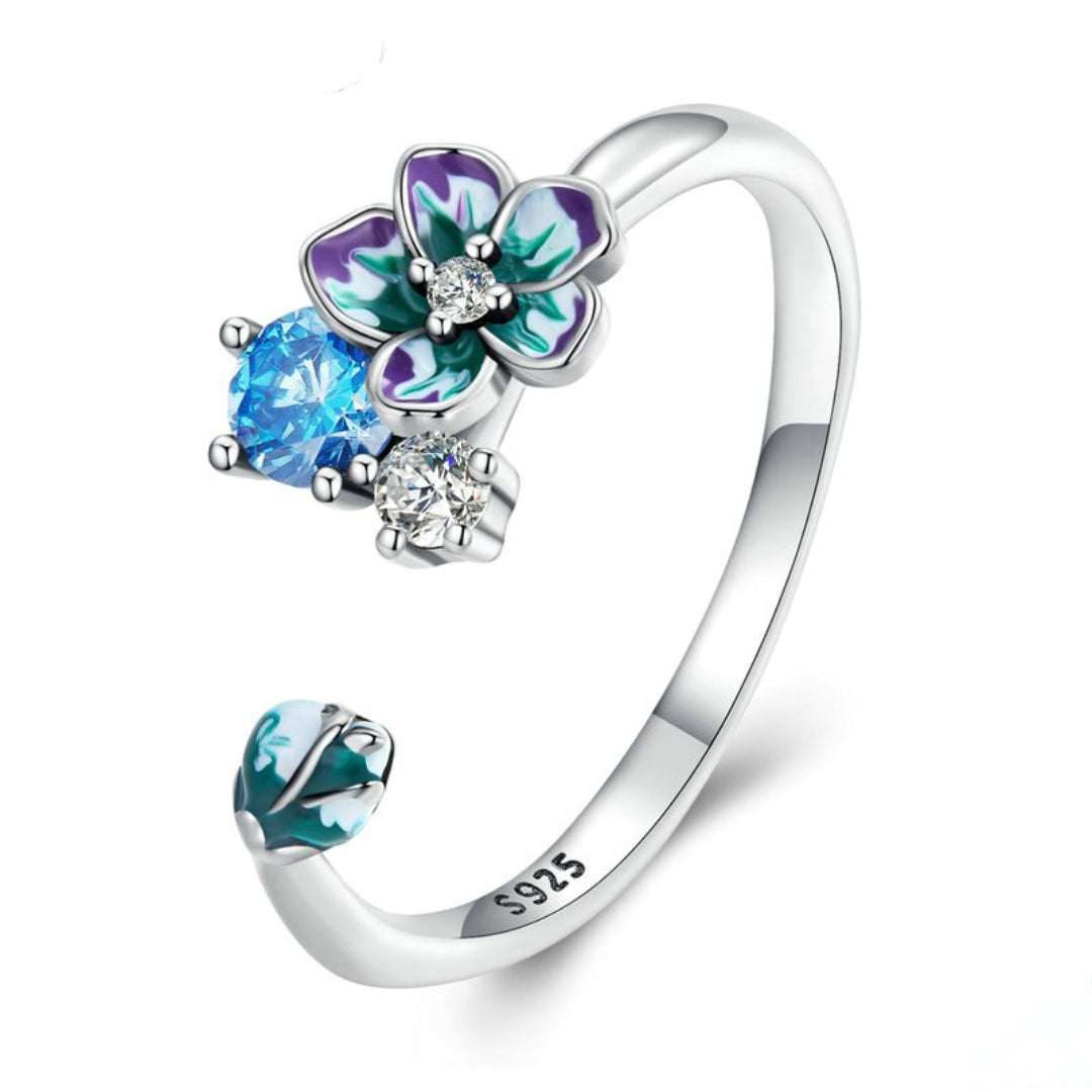 Pretty Spring Design Silver Adjustable Ring