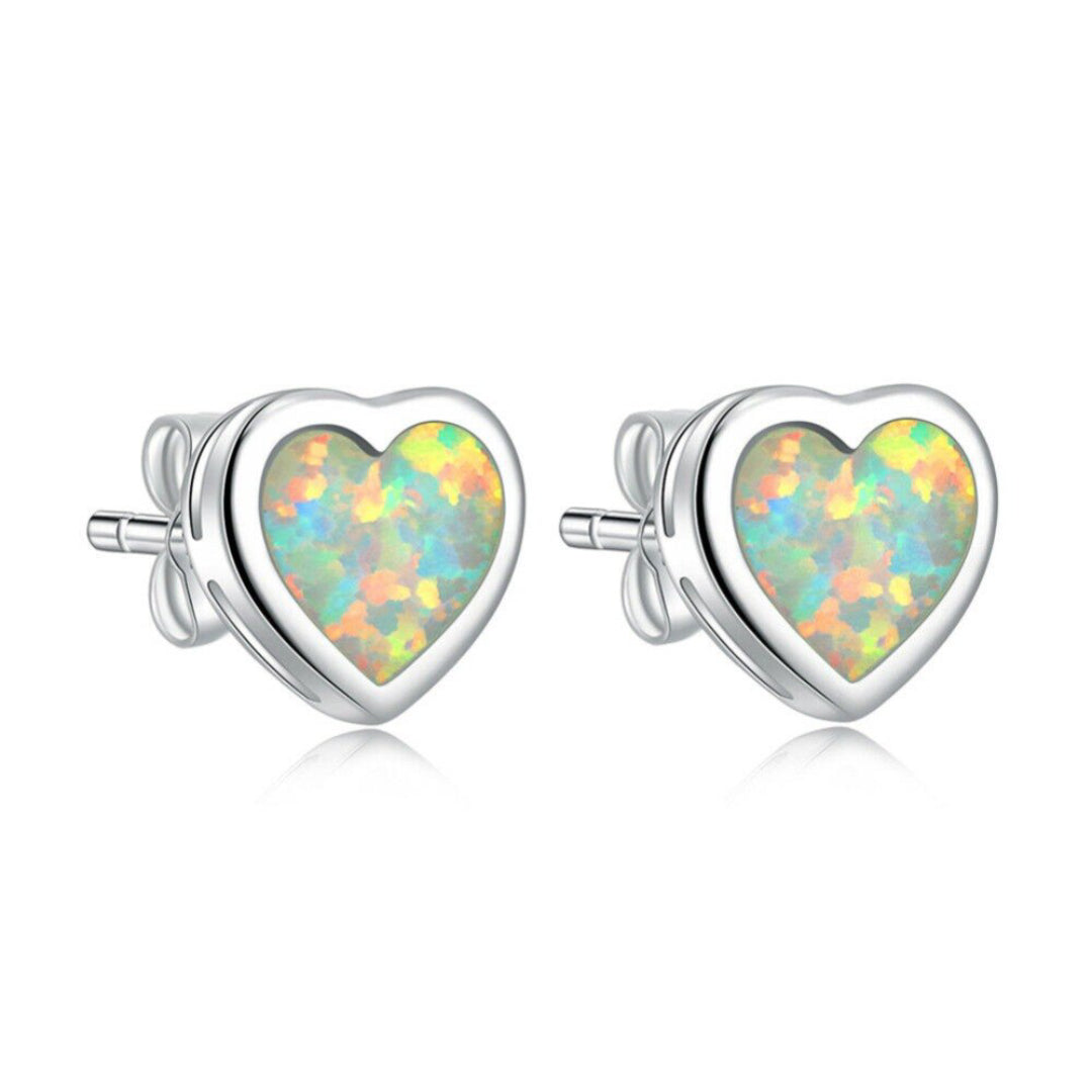 Sweet Heart Silver Plated Earrings - Stud Earrings - Pretland | Spiritual Crystals & Jewelry