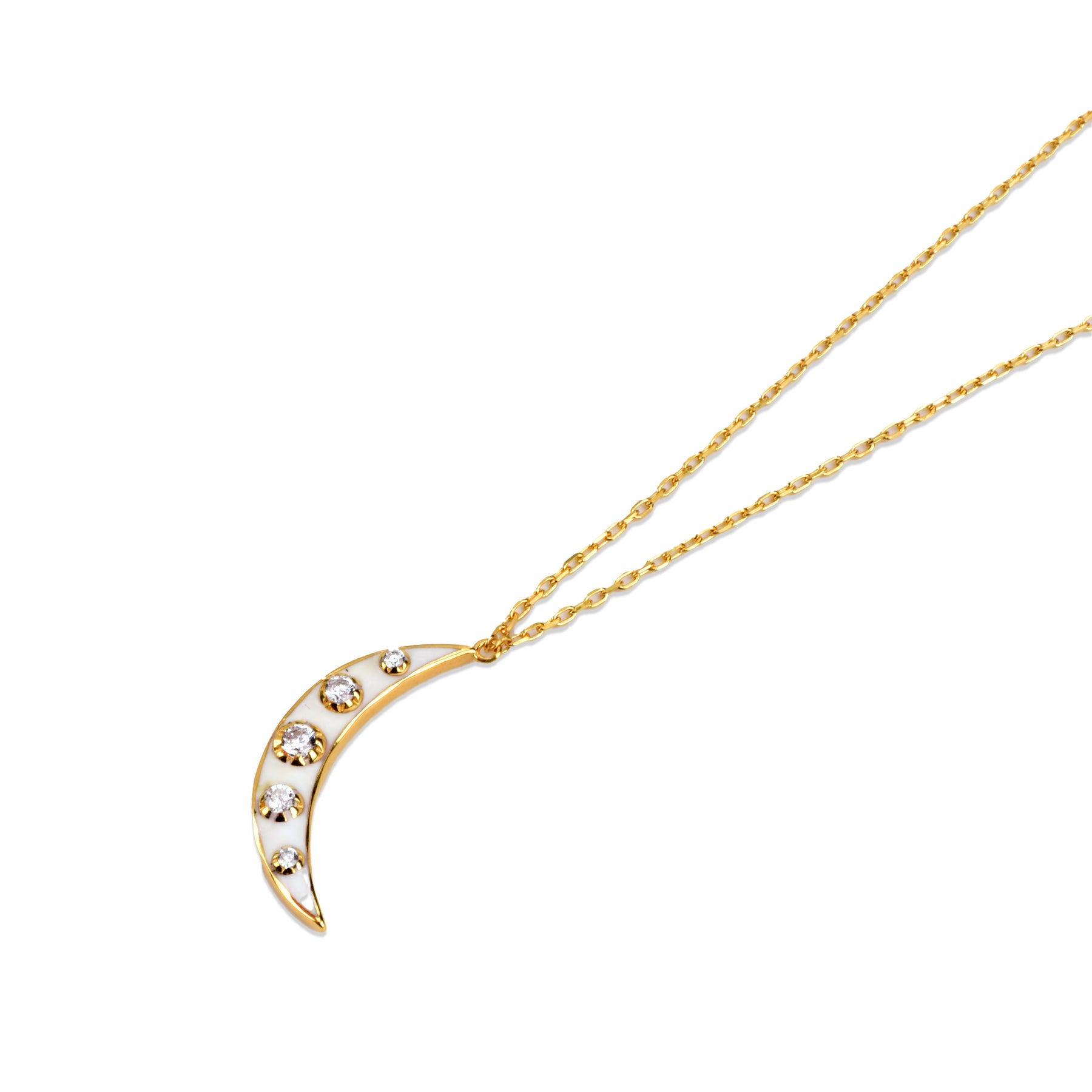 Crescent Moon Gold Vermeil Necklace