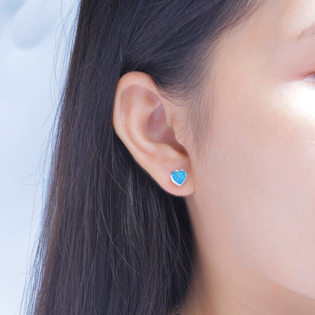 Sweet Heart Silver Plated Earrings - Stud Earrings - Pretland | Spiritual Crystals & Jewelry