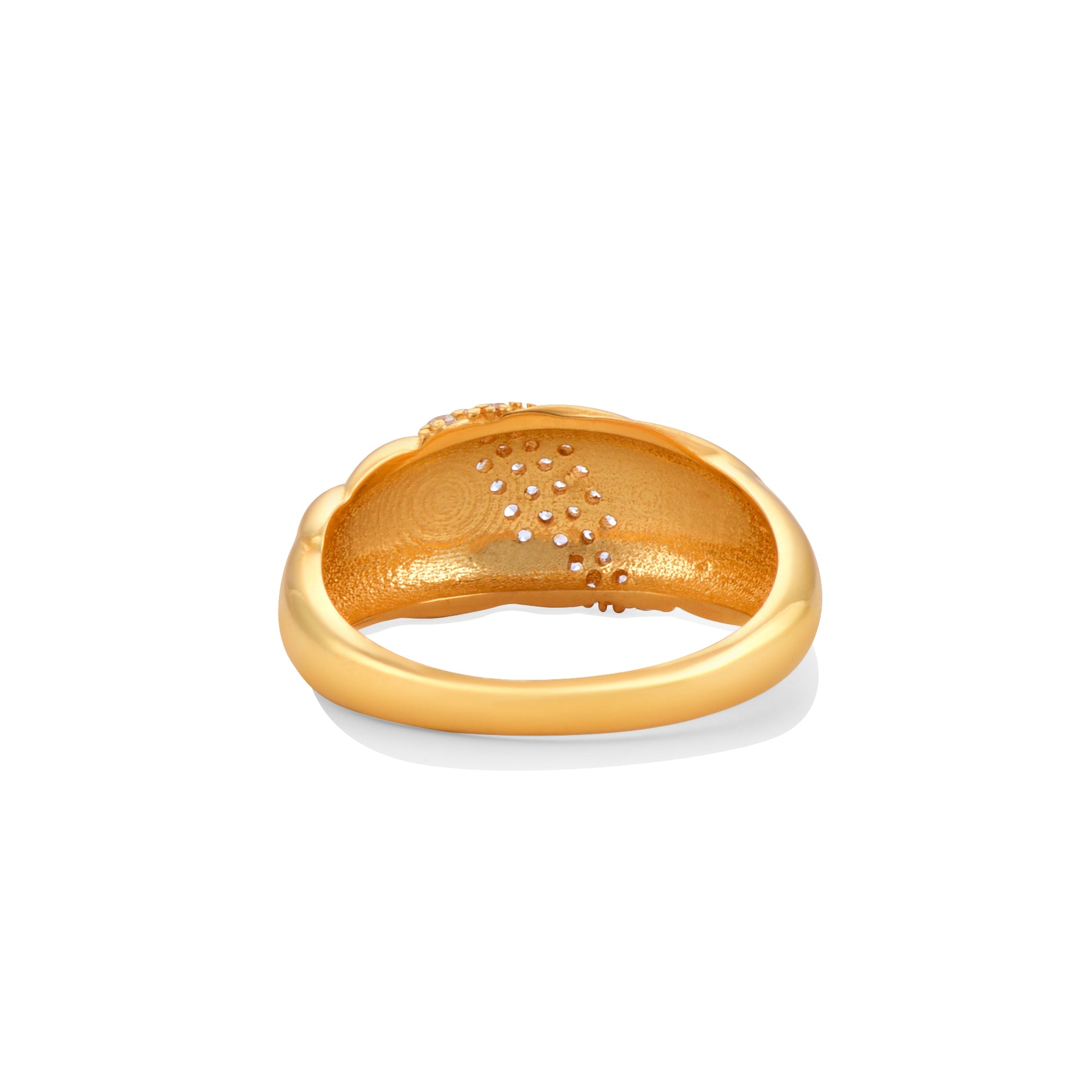 Croissant Zircon Gold Ring