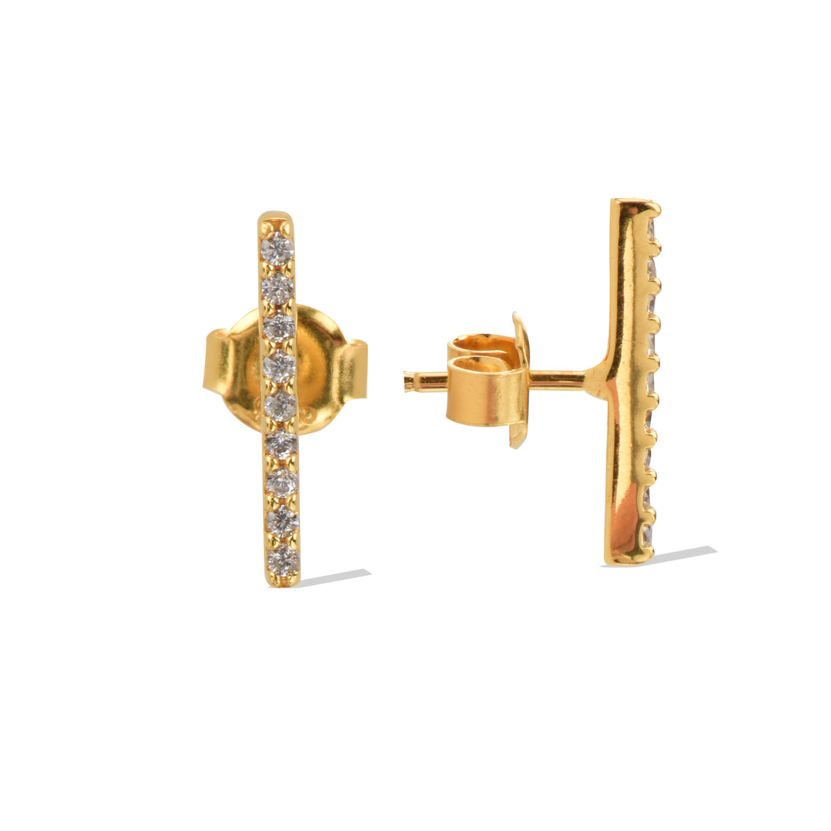 Bar Stud 24K Gold Vermeil Earrings