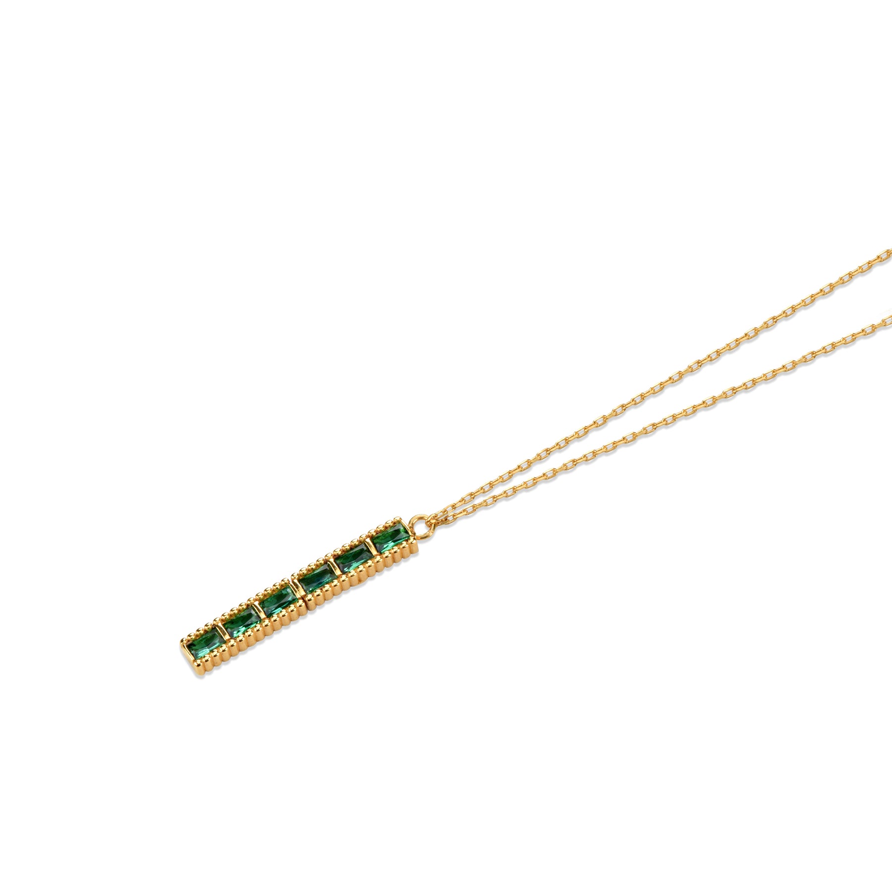 Theodora Emerald 24K Gold Necklace