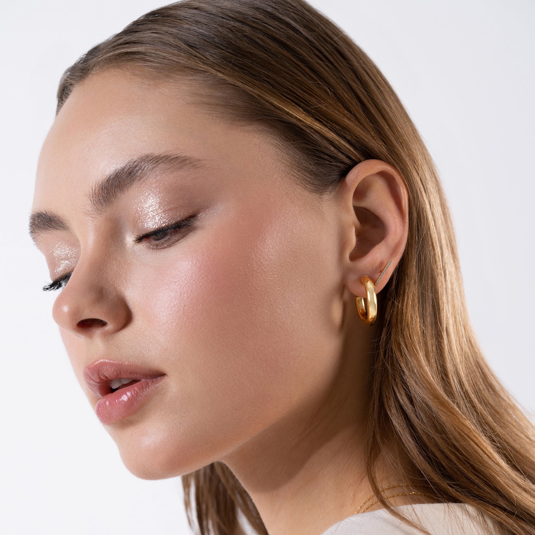 Bar Stud 24K Gold Vermeil Earrings