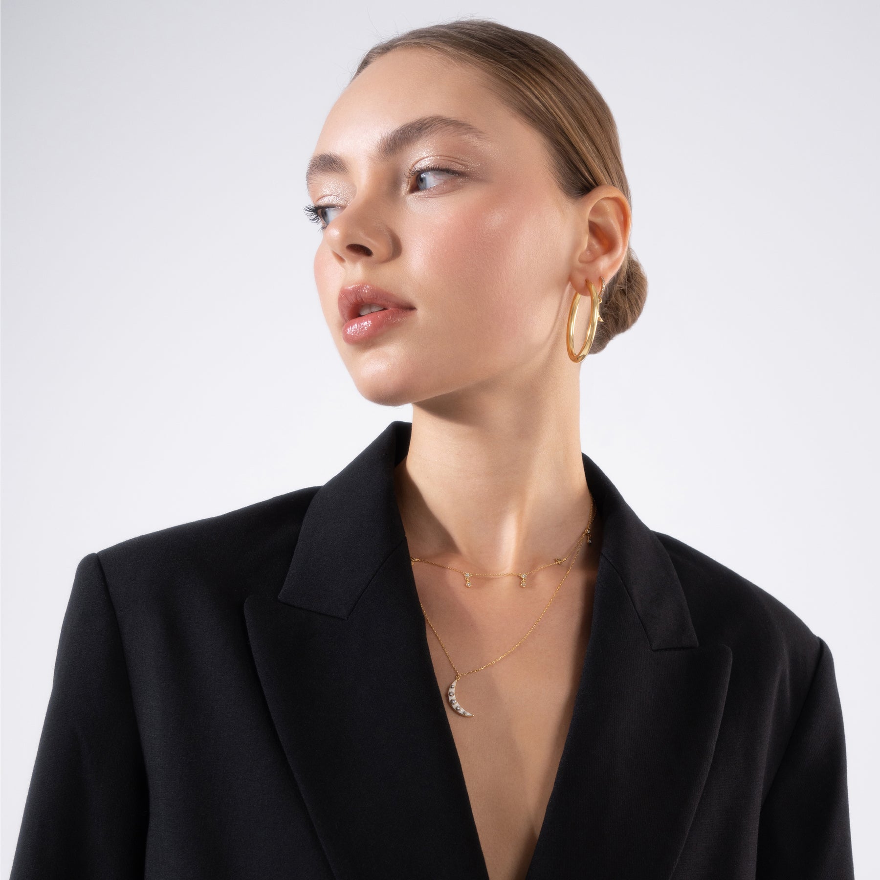 Crescent Moon Gold Vermeil Necklace