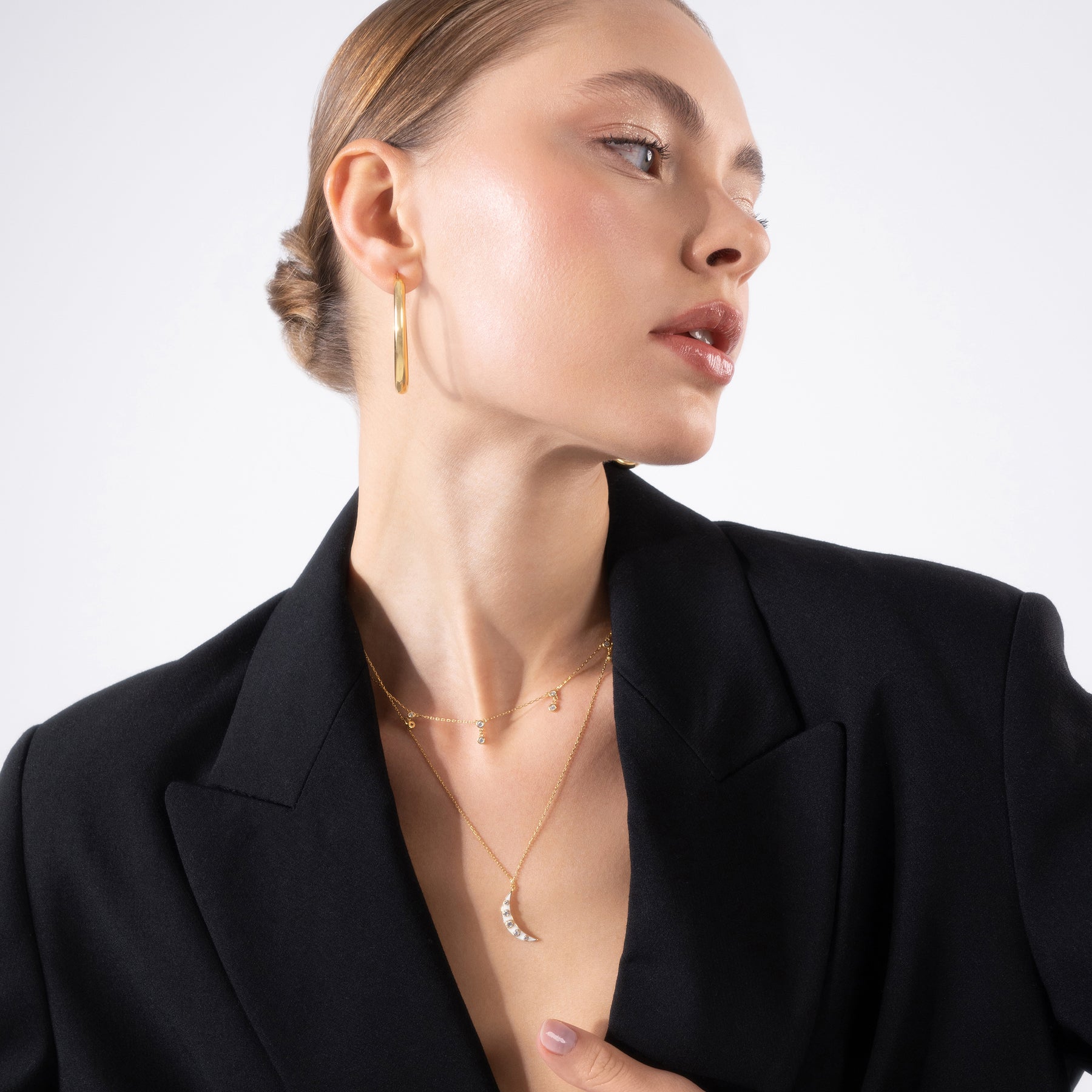 Crescent Moon Gold Vermeil Necklace