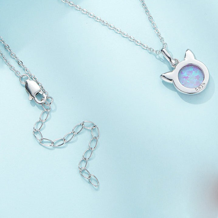 Cat Opal 925 Sterling Silver Necklace - Neclaces - Pretland | Spiritual Crystals & Jewelry
