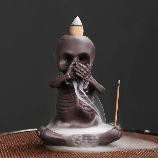 Skull Ceramic Backflow Incense Holder