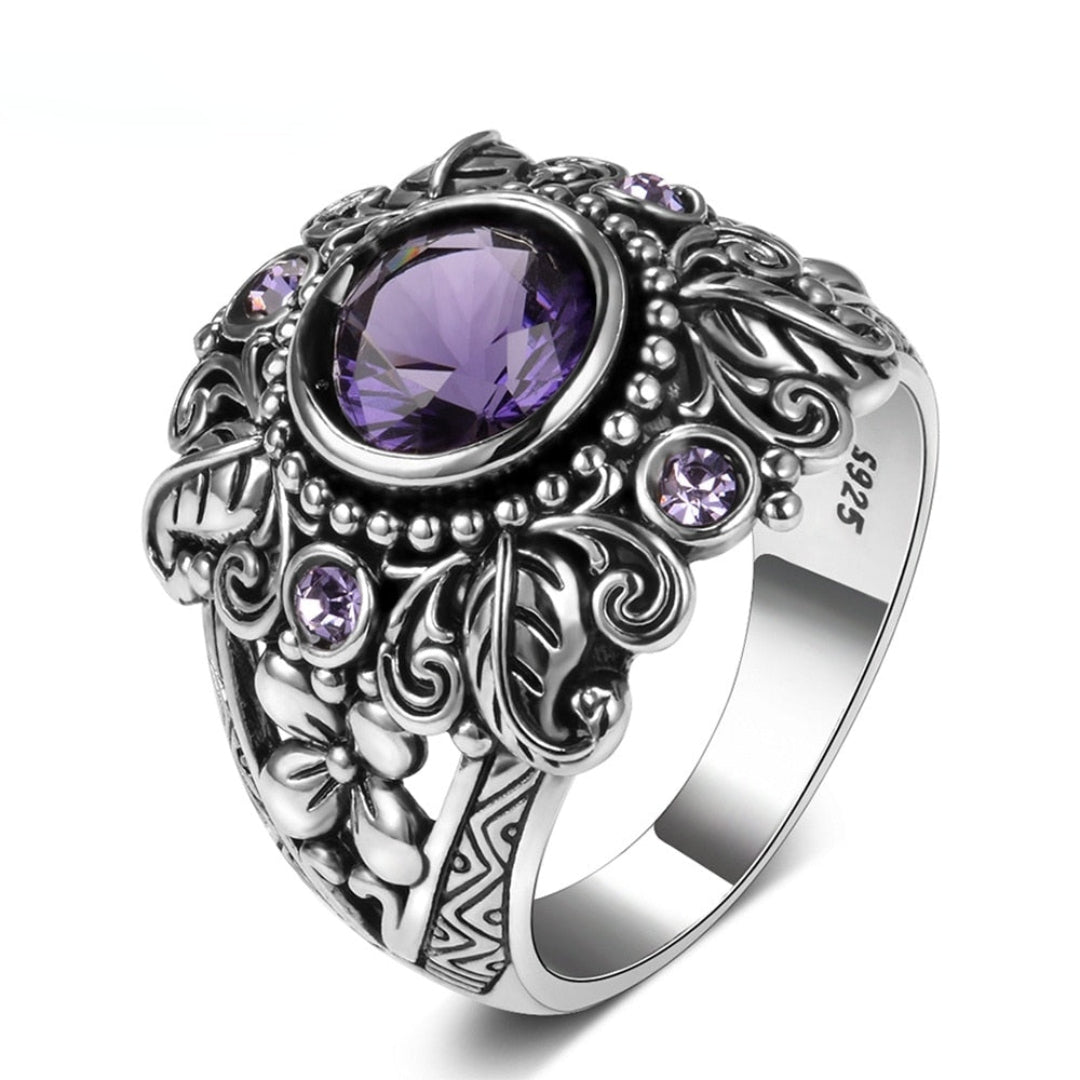 Vintage Style Amethyst 925 Sterling Silver Ring - Rings - Pretland | Spiritual Crystals & Jewelry