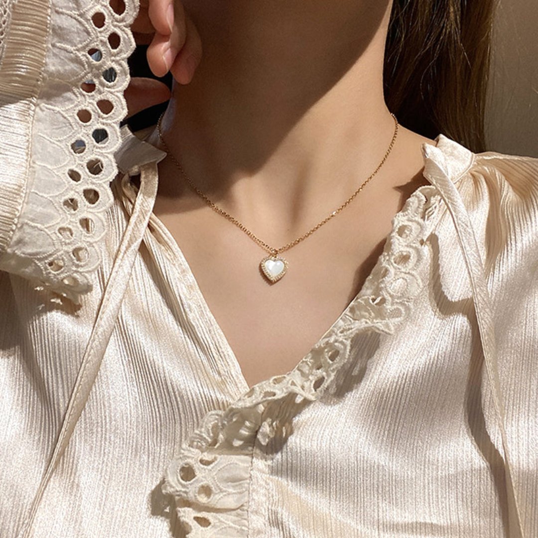 Enchanting Opal Heart 14K Gold Plated Necklace - Necklaces - Pretland | Spiritual Crystals & Jewelry