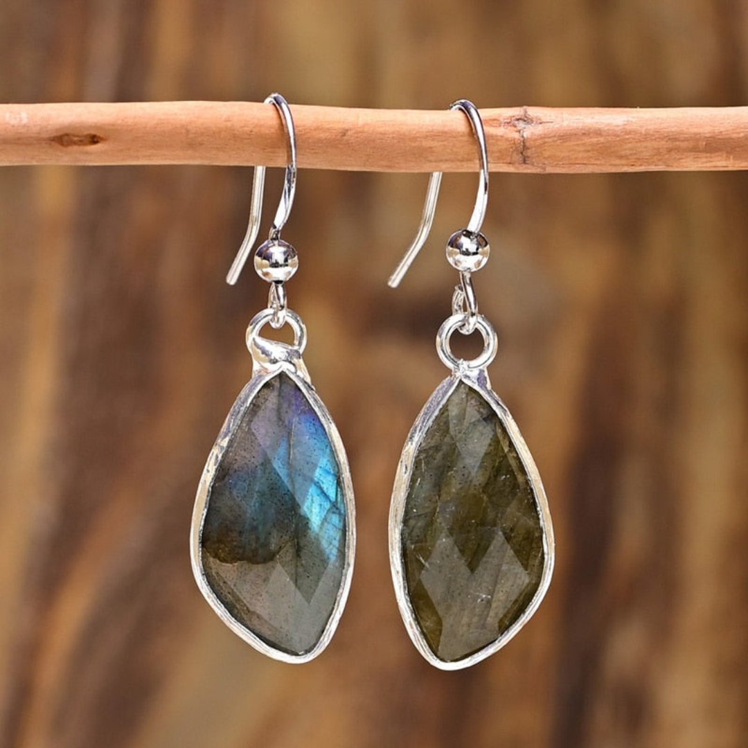 Bohemian Style Labradorite Earrings - Earrings - Pretland | Spiritual Crystals & Jewelry
