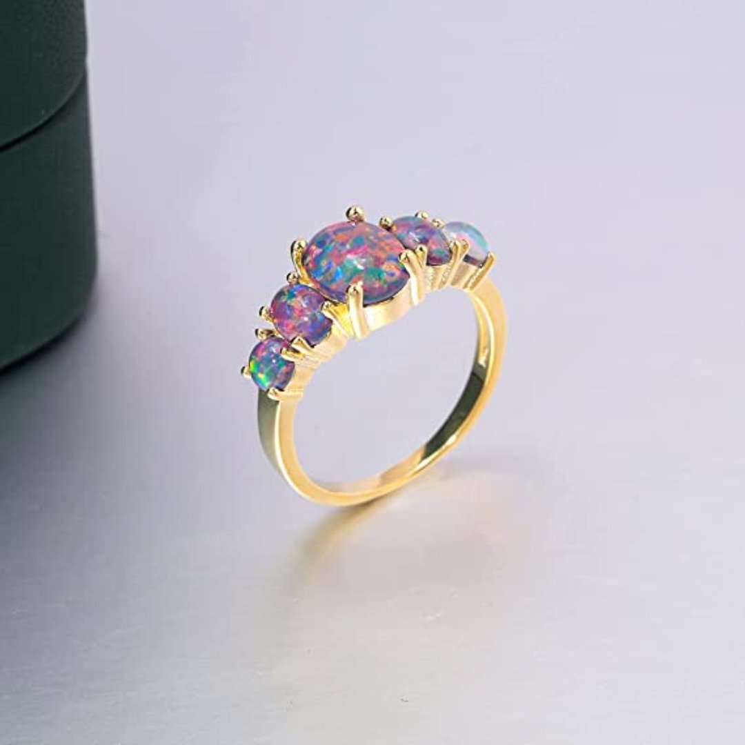 Purple Sky Fire Opal Ring - Rings - Pretland | Spiritual Crystals & Jewelry