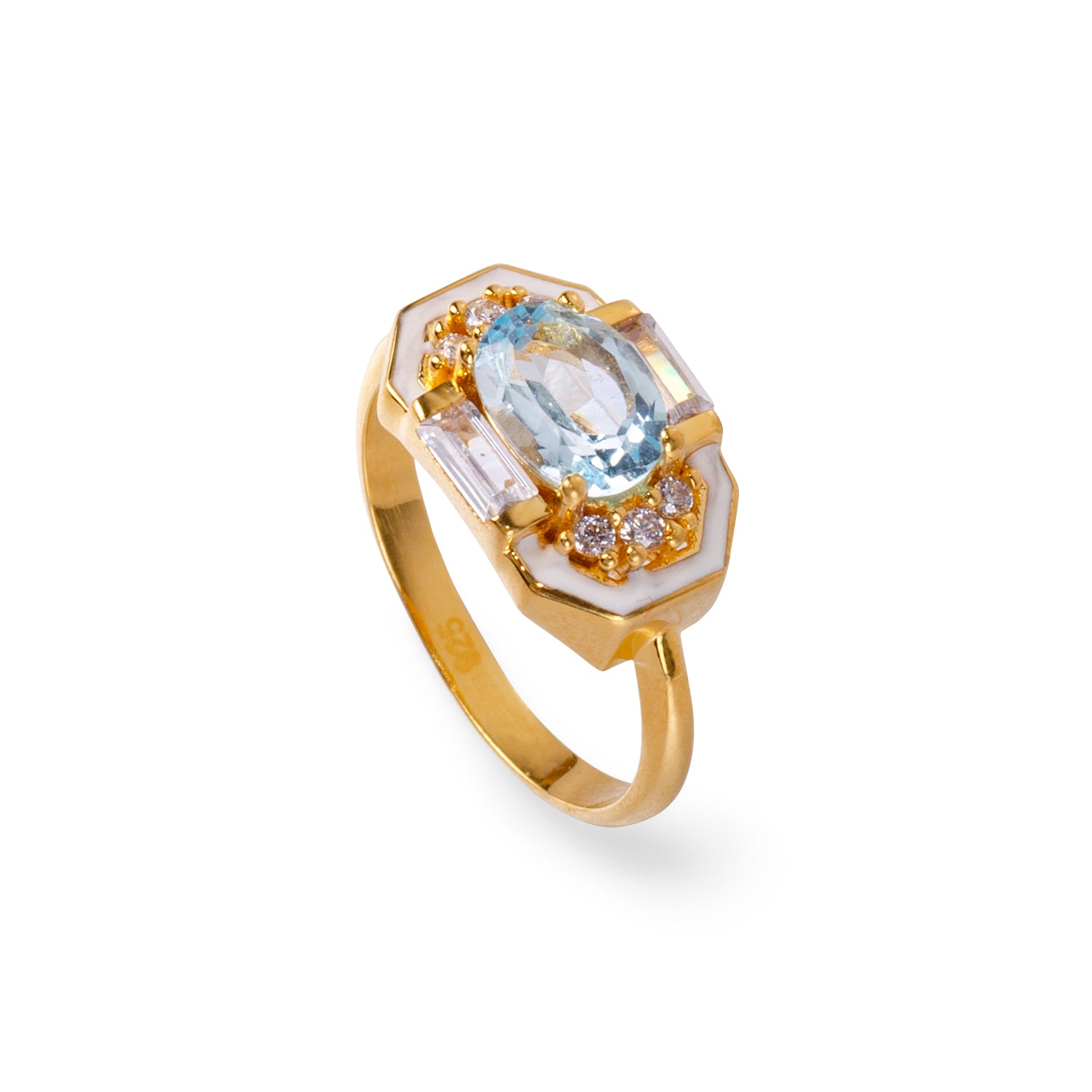 Lena Topaz 24K Gold Ring - Gold Vermeil Ring - Pretland | Spiritual Crystals & Jewelry