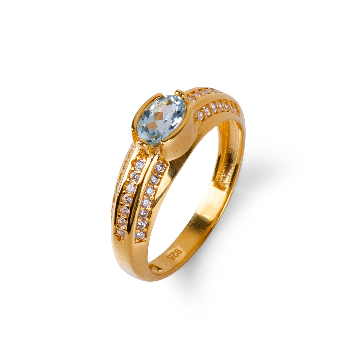 Bella Topaz 24K Gold Ring - Gold Vermeil Ring - Pretland | Spiritual Crystals & Jewelry