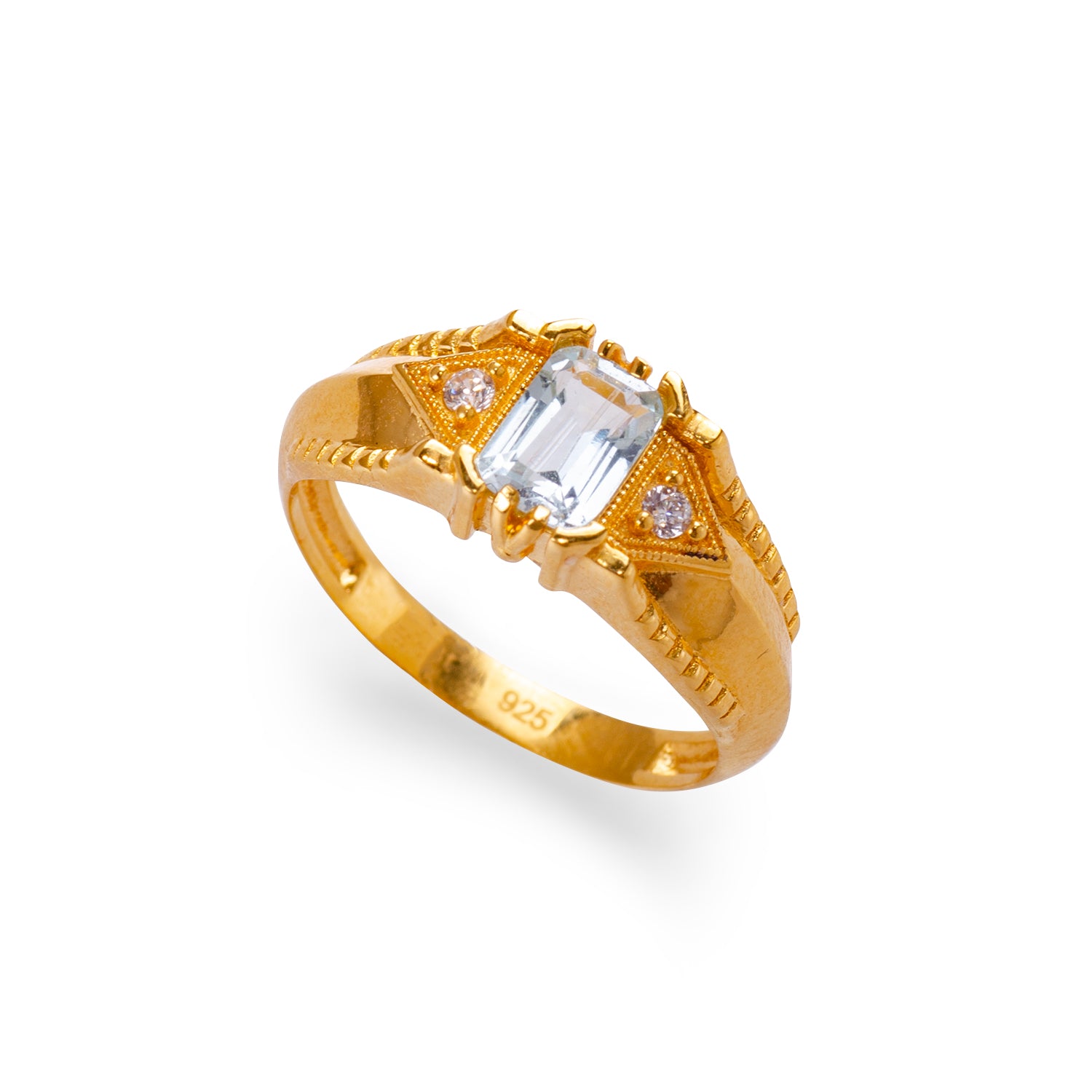 Alice Topaz 24K Gold Ring - Gold Vermeil Ring - Pretland | Spiritual Crystals & Jewelry