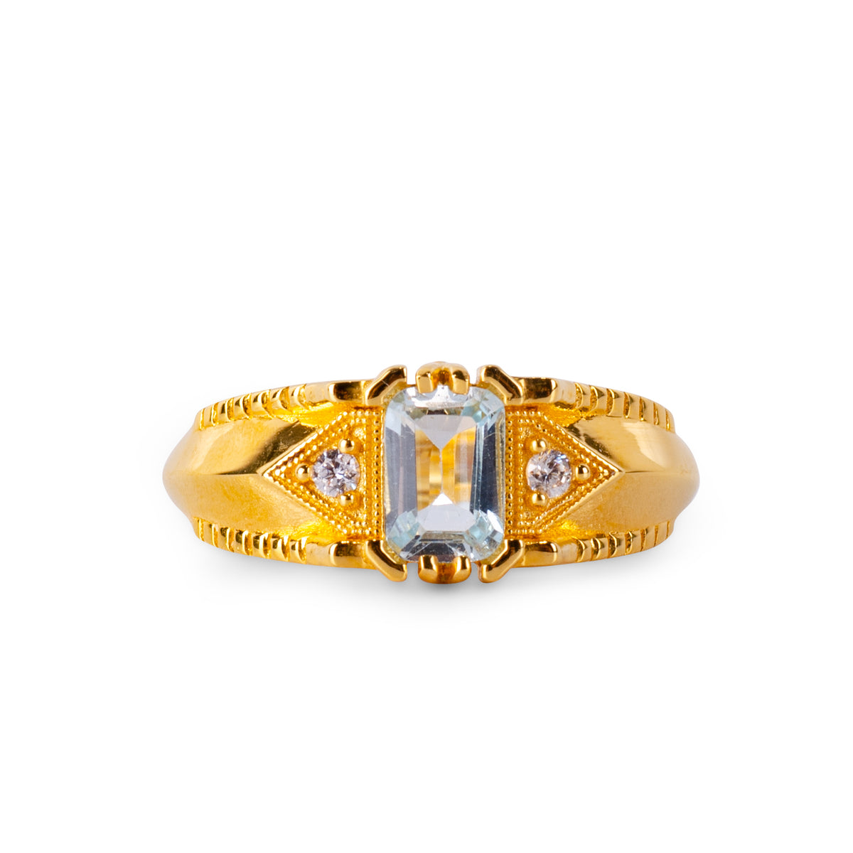 Alice Topaz 24K Gold Ring - Gold Vermeil Ring - Pretland | Spiritual Crystals & Jewelry