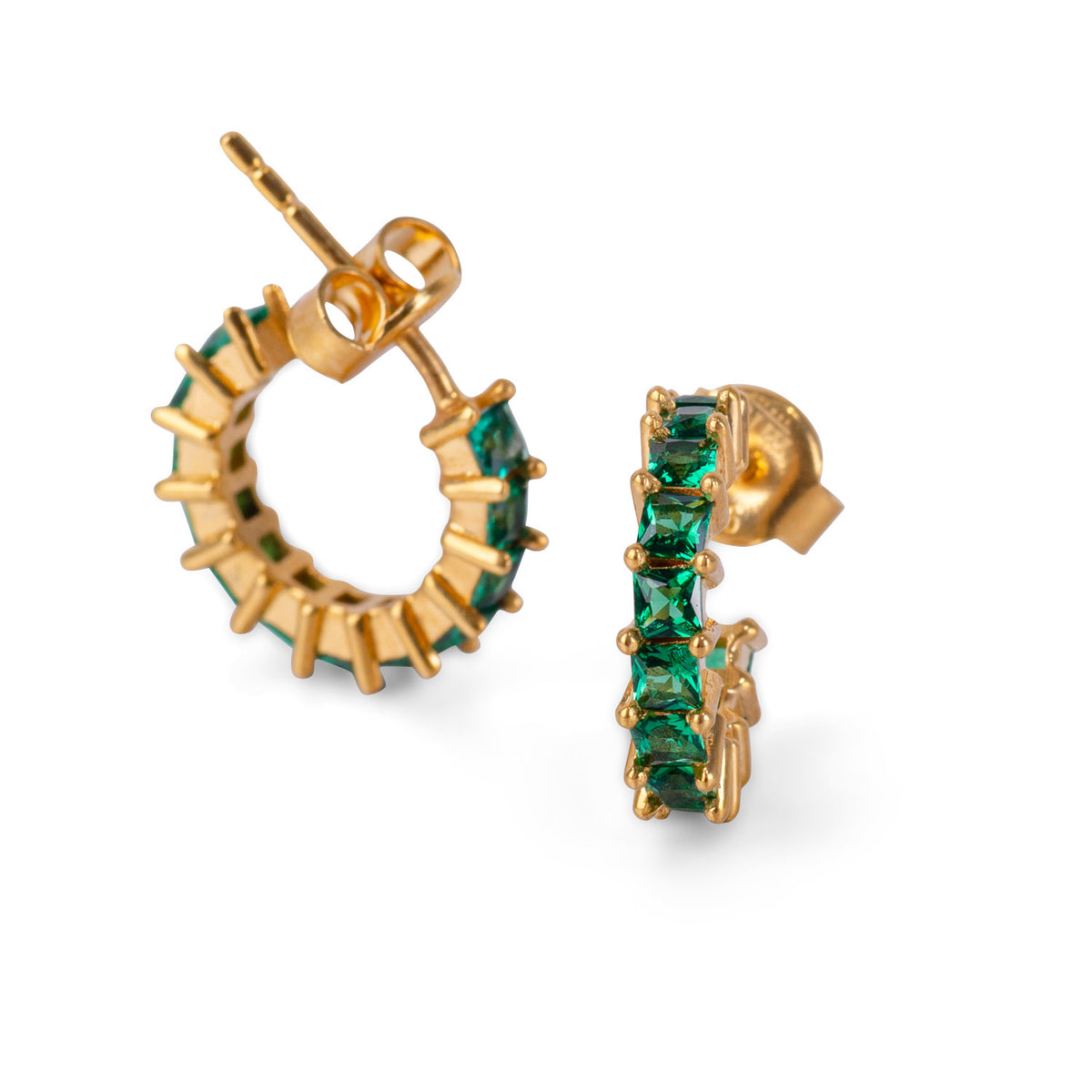 Helen Emerald 24K Gold Earrings - Gold Vermeil Earrings - Pretland | Spiritual Crystals & Jewelry