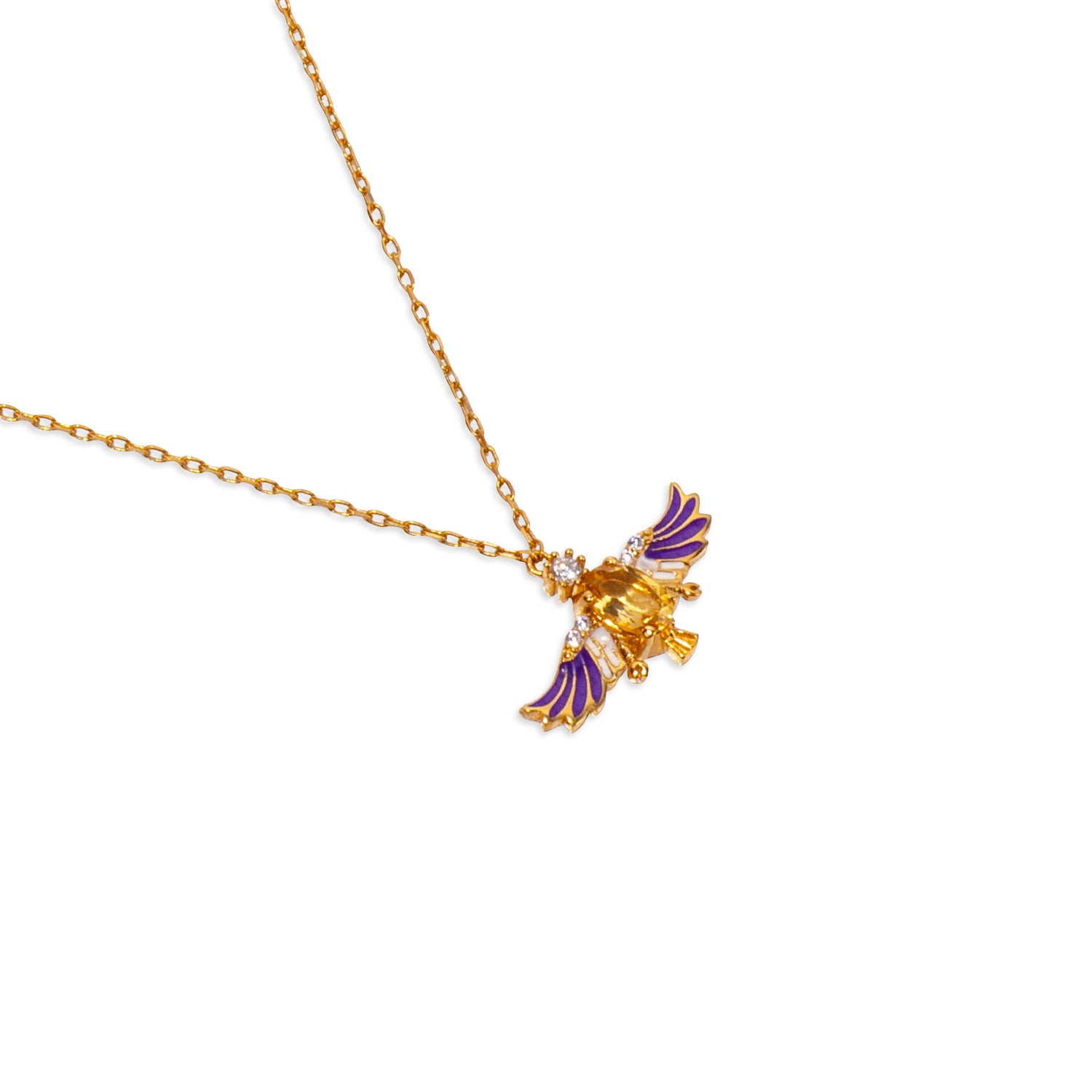 Phoenix Citrine 24K Gold Necklace - Gold Vermeil Necklace - Pretland | Spiritual Crystals & Jewelry