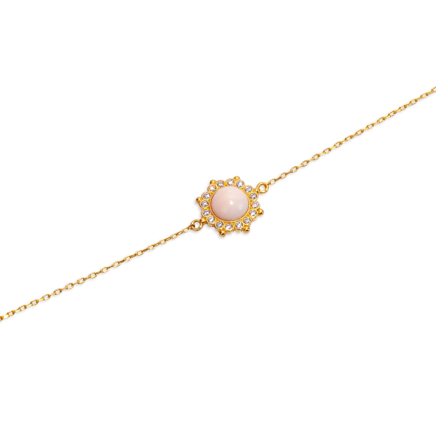 Sun Pink Opal 24K Gold Bracelet - Gold Vermeil Bracelets - Pretland | Spiritual Crystals & Jewelry
