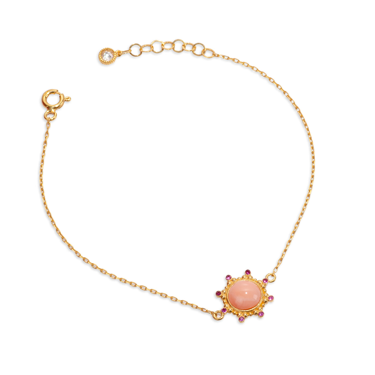 Starlight Pink Opal 24K Gold Bracelet - Gold Vermeil Bracelets - Pretland | Spiritual Crystals & Jewelry