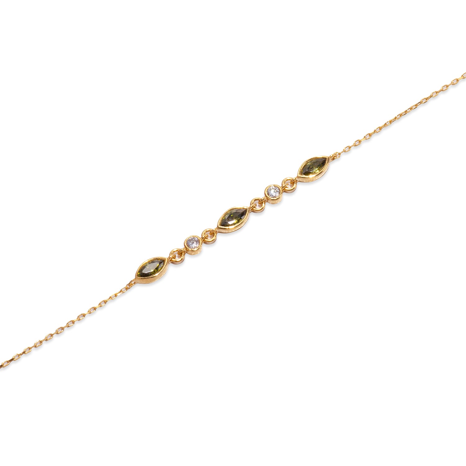 Vivian Green Quartz 24K Gold Bracelet - Gold Vermeil Bracelets - Pretland | Spiritual Crystals & Jewelry