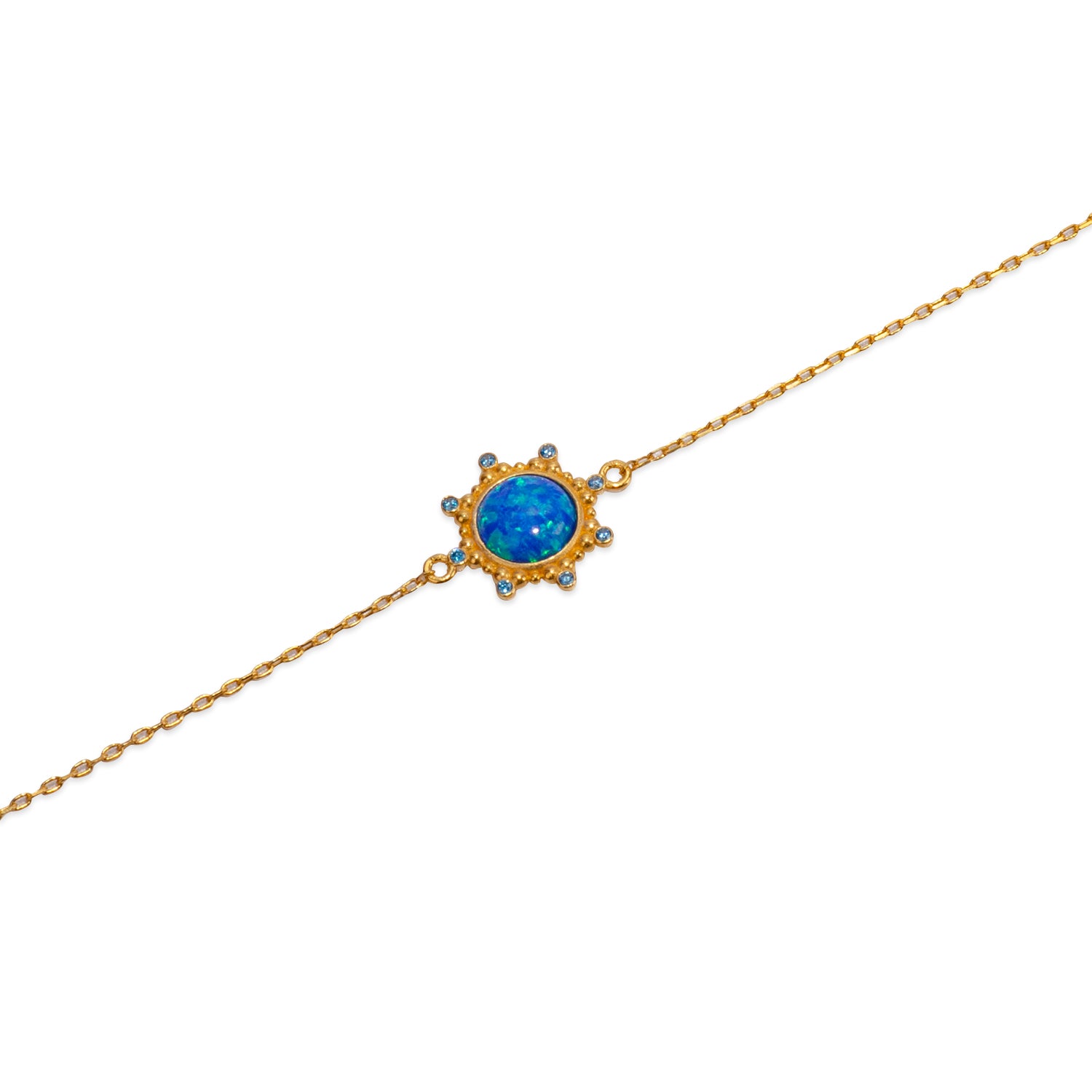 Starlight Blue Opal 24K Gold Bracelet - Gold Vermeil Bracelets - Pretland | Spiritual Crystals & Jewelry