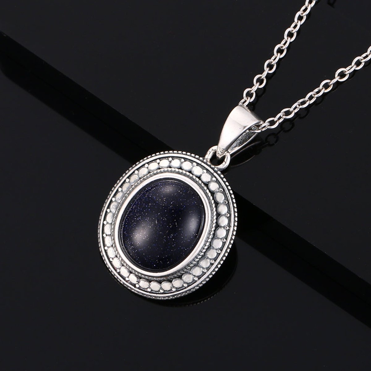 Vintage Natural Stones Silver Necklace - Necklaces - Pretland | Spiritual Crystals & Jewelry