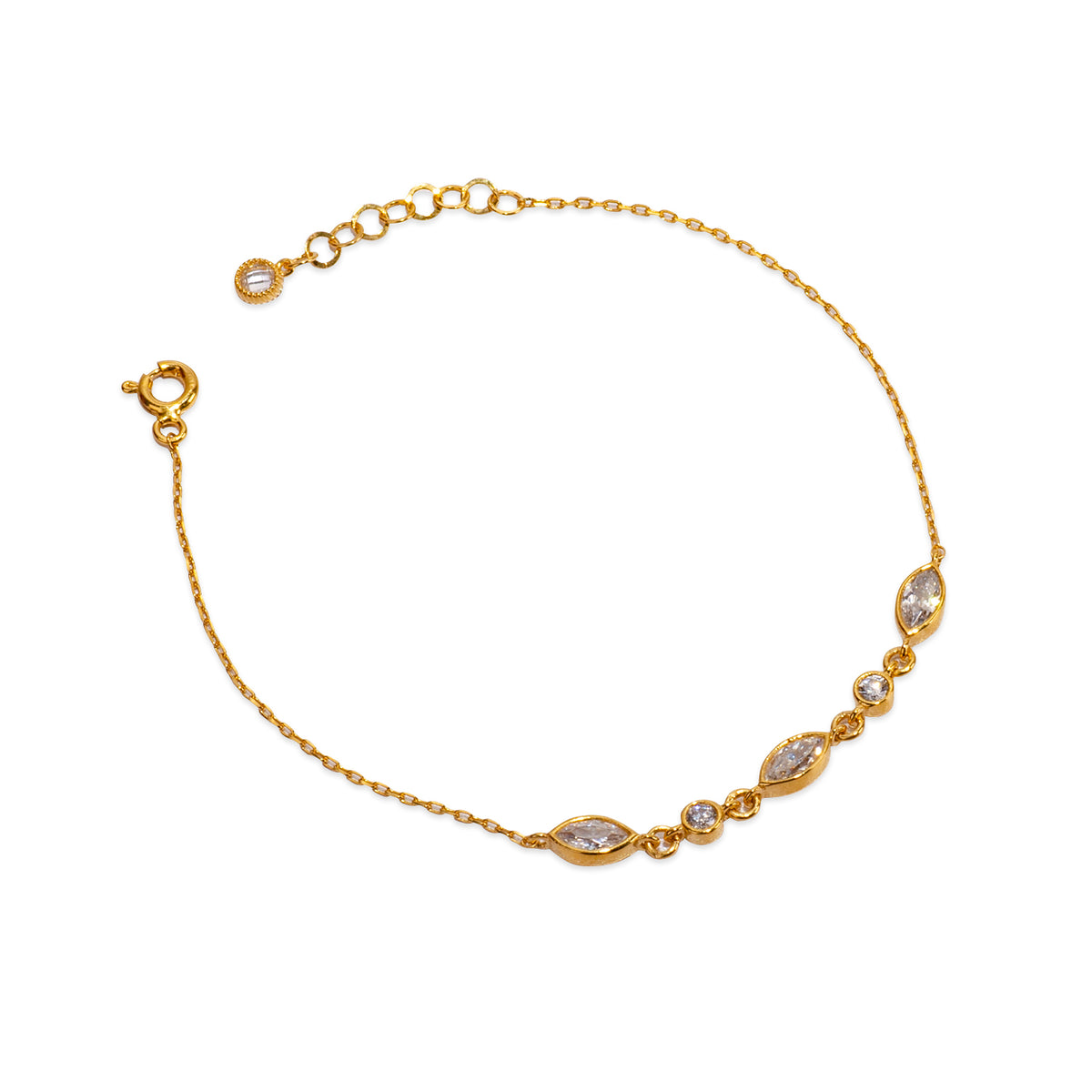 Vivian Clear Quartz 24K Gold Bracelet - Gold Vermeil Bracelets - Pretland | Spiritual Crystals & Jewelry