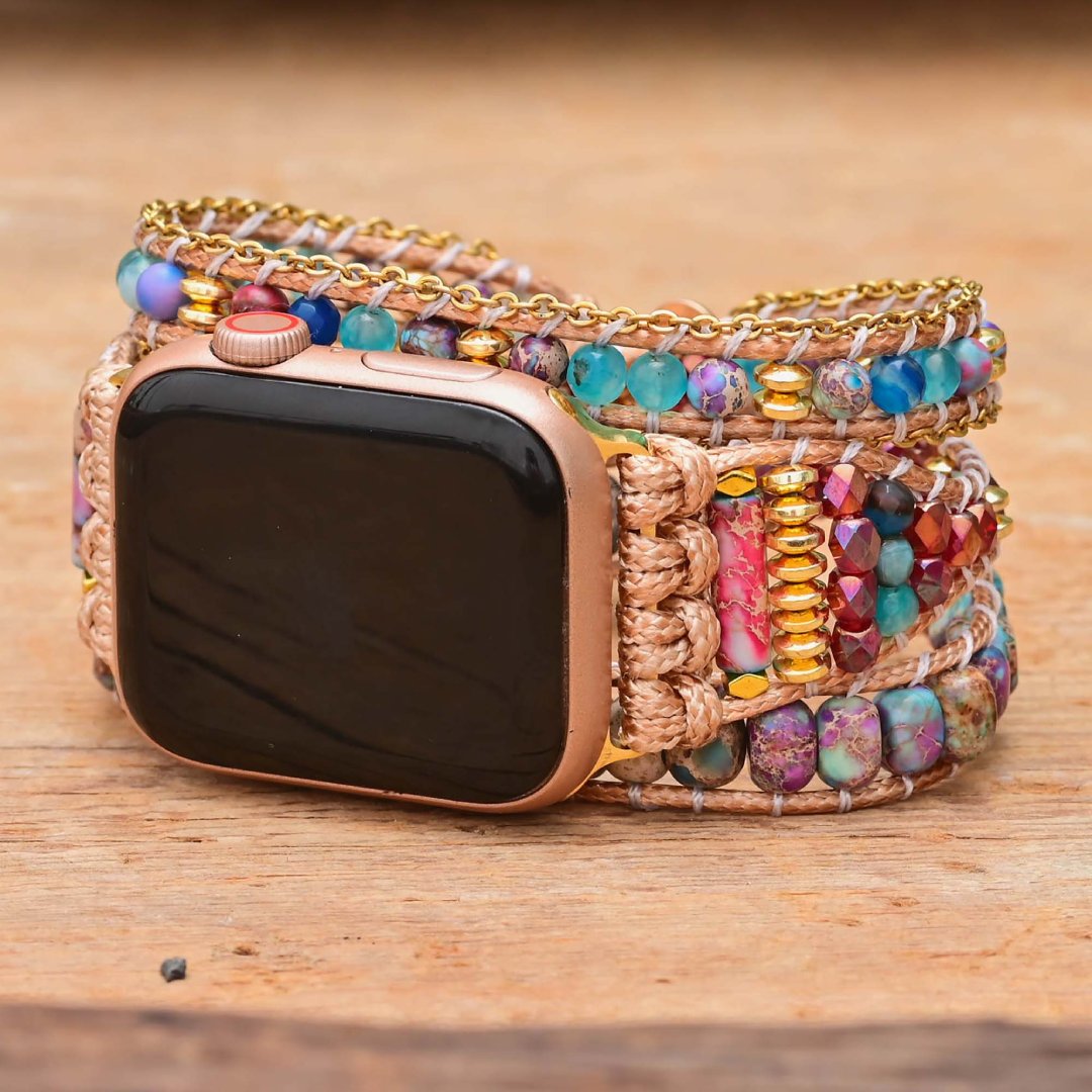 Bright Colours Natural Stone Apple Watch Strap - Apple Watch Straps - Pretland | Spiritual Crystals & Jewelry