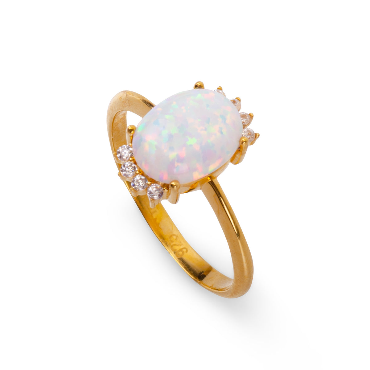 Princess Opal 24K Gold Ring - Gold Vermeil Ring - Pretland | Spiritual Crystals & Jewelry