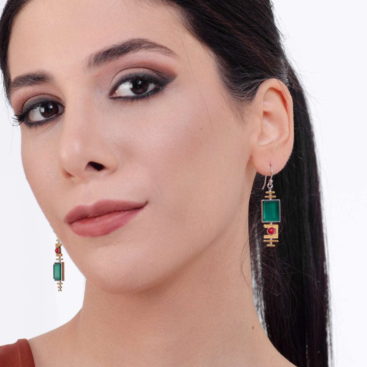 Malachite Dangle Silver Earrings - Earrings - Pretland | Spiritual Crystals & Jewelry