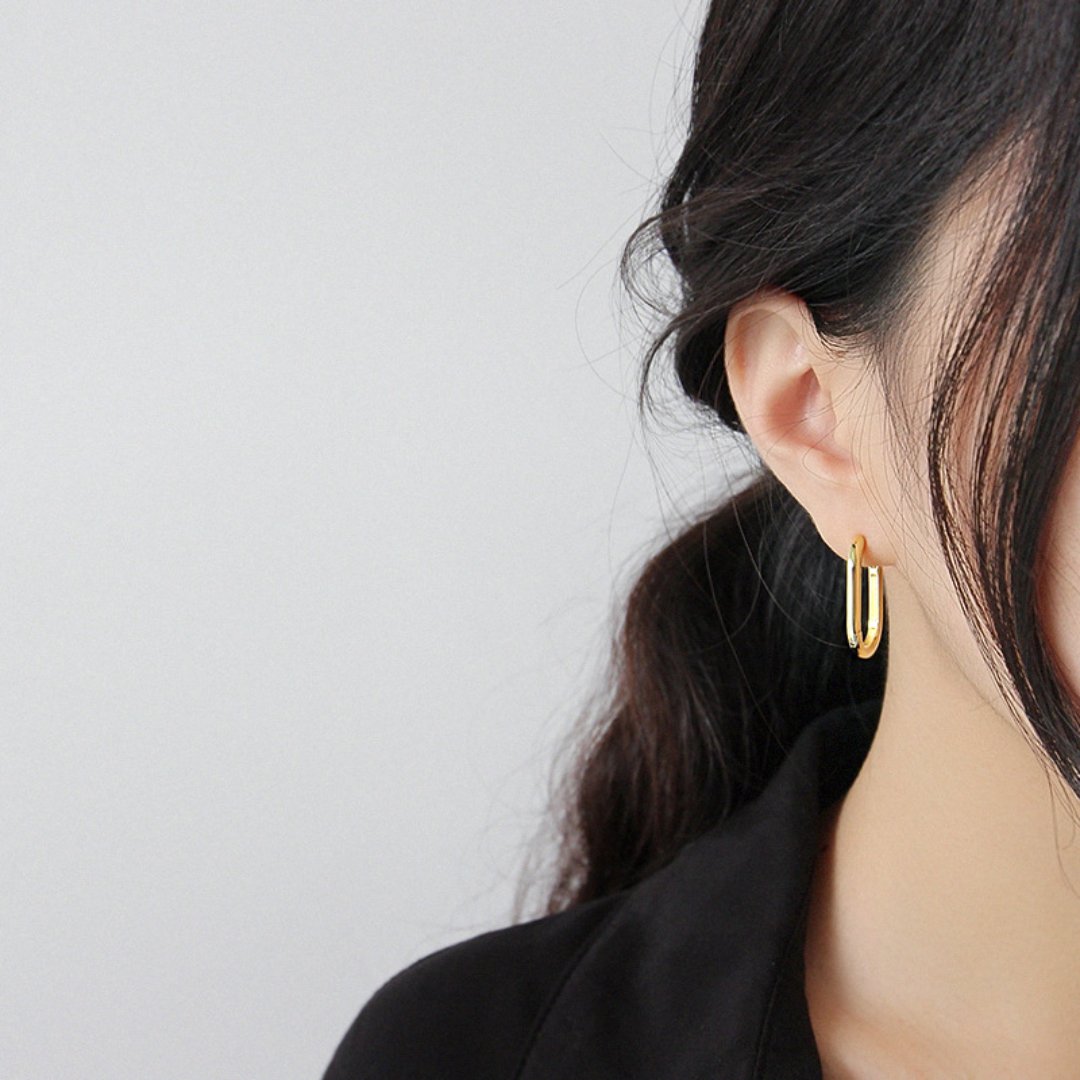 Lilith 925 Sterling Silver Earrings - Gold - Hoop Earrings - Pretland | Spiritual Crystals & Jewelry