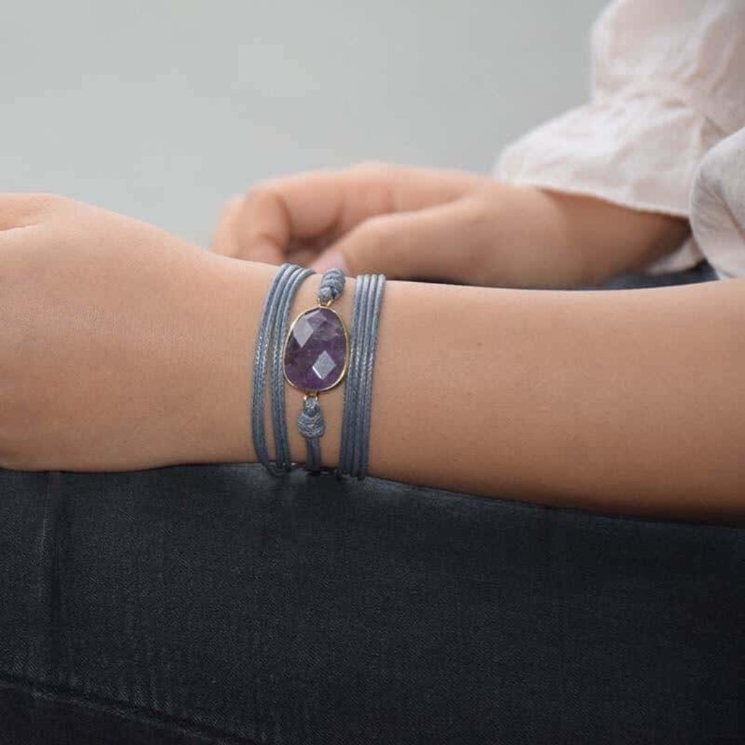 Amethyst Boho Wrap Bracelet - Wrap Bracelets - Pretland | Spiritual Crystals & Jewelry