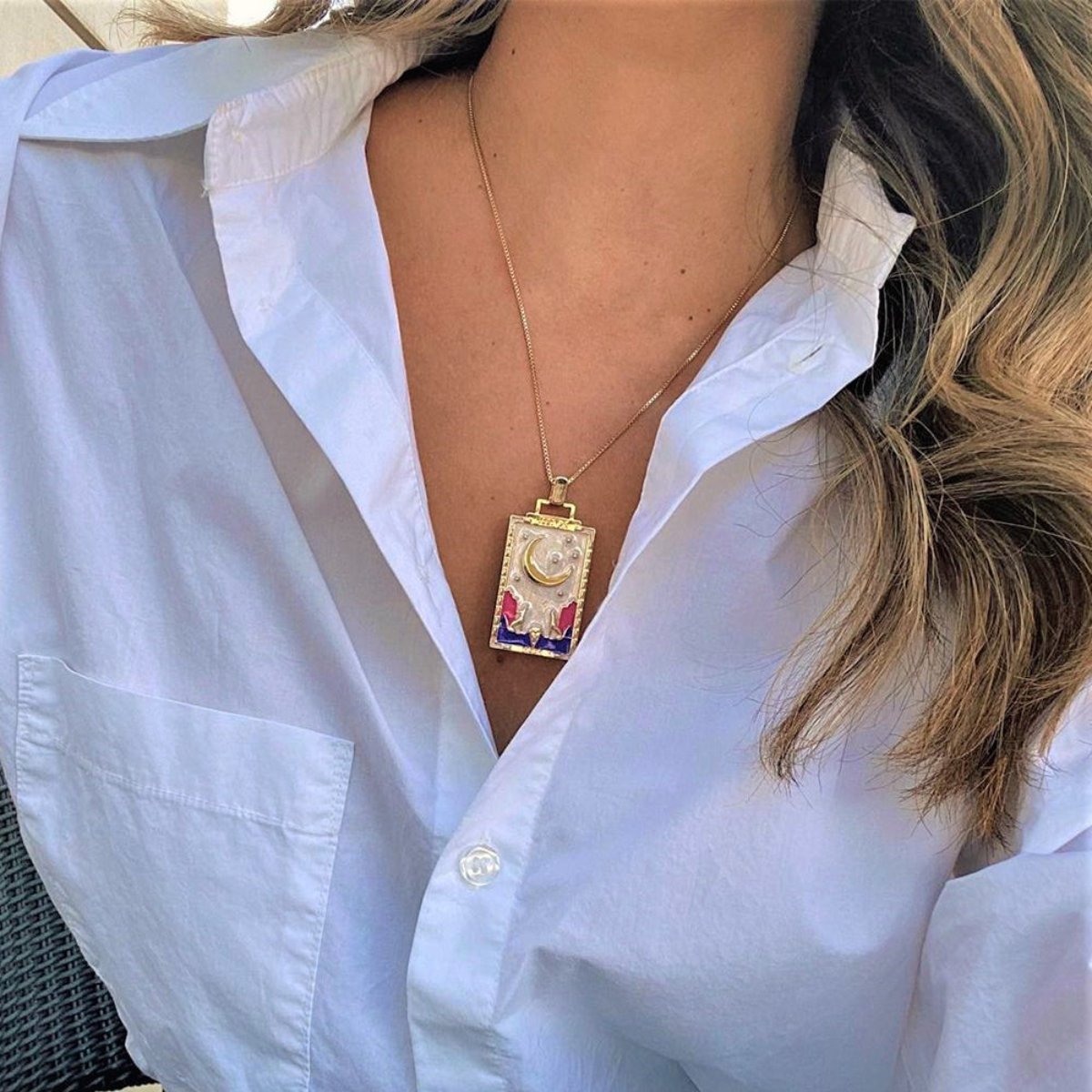 Vintage Colorful Tarot Cards Necklace - Necklaces - Pretland | Spiritual Crystals & Jewelry