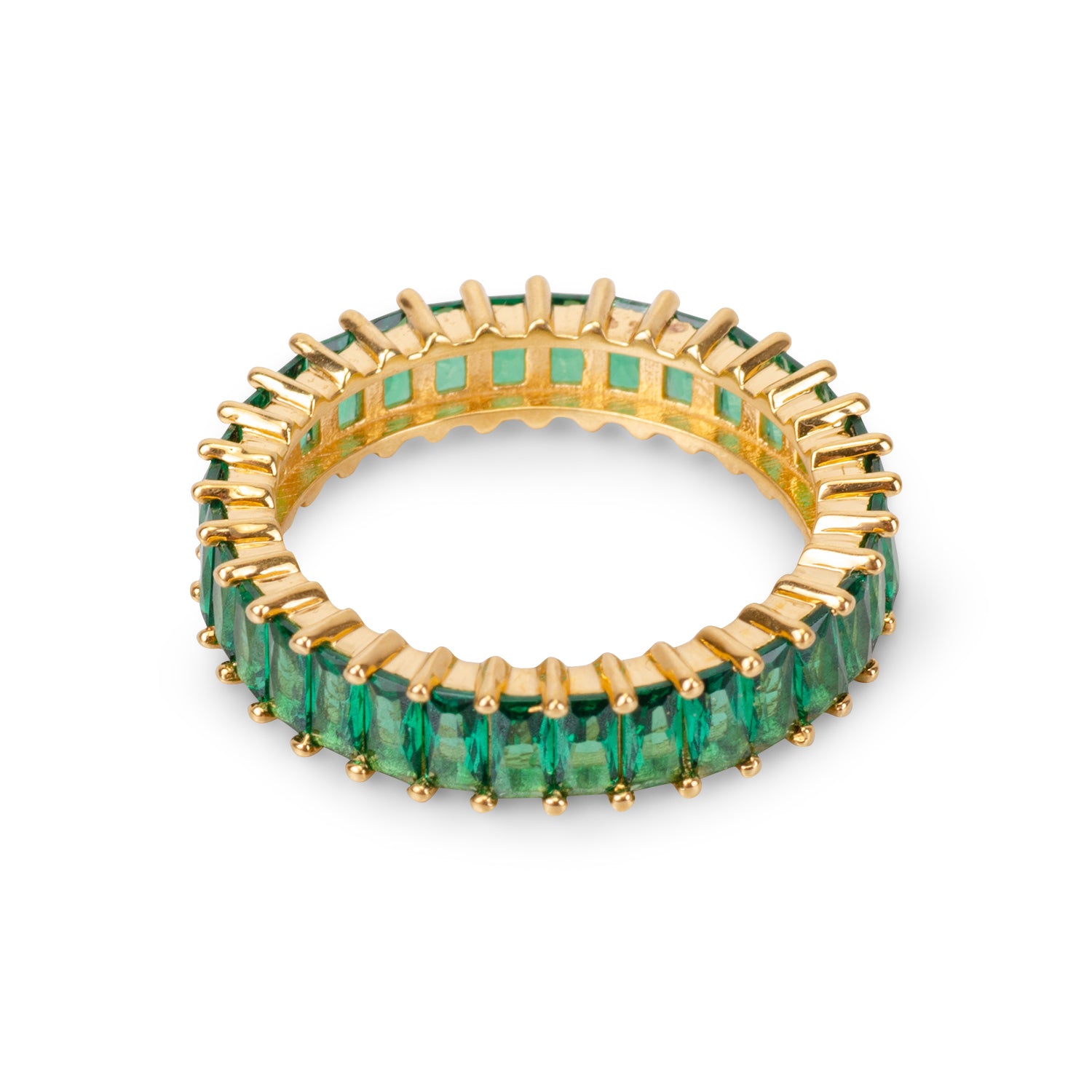Helen Emerald 24K Gold Ring - Gold Vermeil Ring - Pretland | Spiritual Crystals & Jewelry