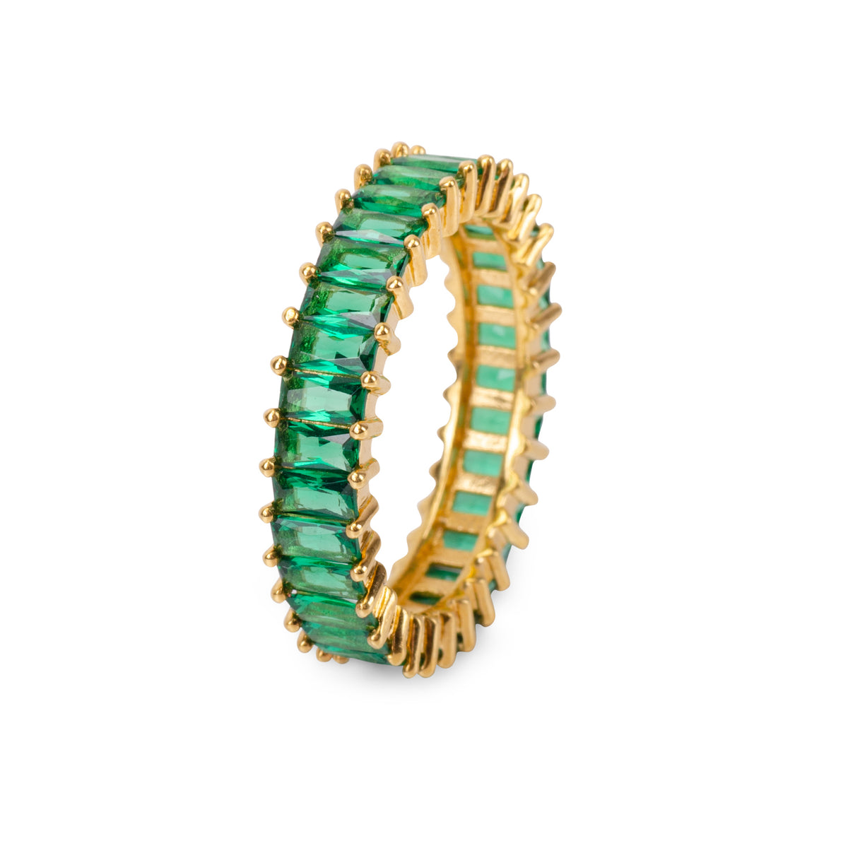 Helen Emerald 24K Gold Ring - Gold Vermeil Ring - Pretland | Spiritual Crystals & Jewelry