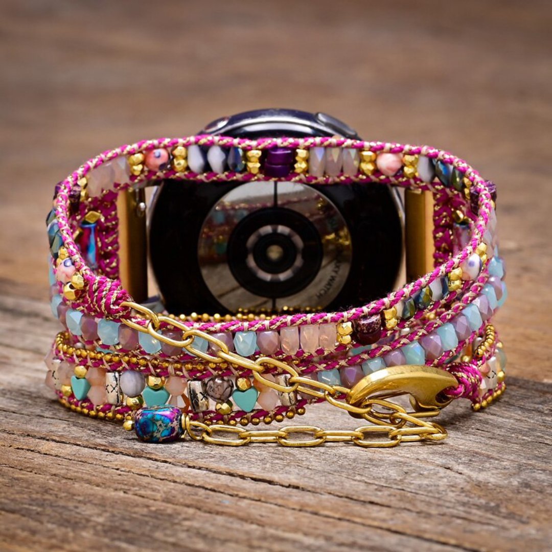 Gorgeous Pink Jasper Samsung Watch Strap - Samsung Watch Straps - Pretland | Spiritual Crystals & Jewelry