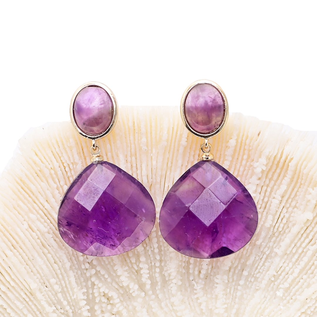 Spiritual Ethnic Amethyst Earrings - Earrings - Pretland | Spiritual Crystals & Jewelry