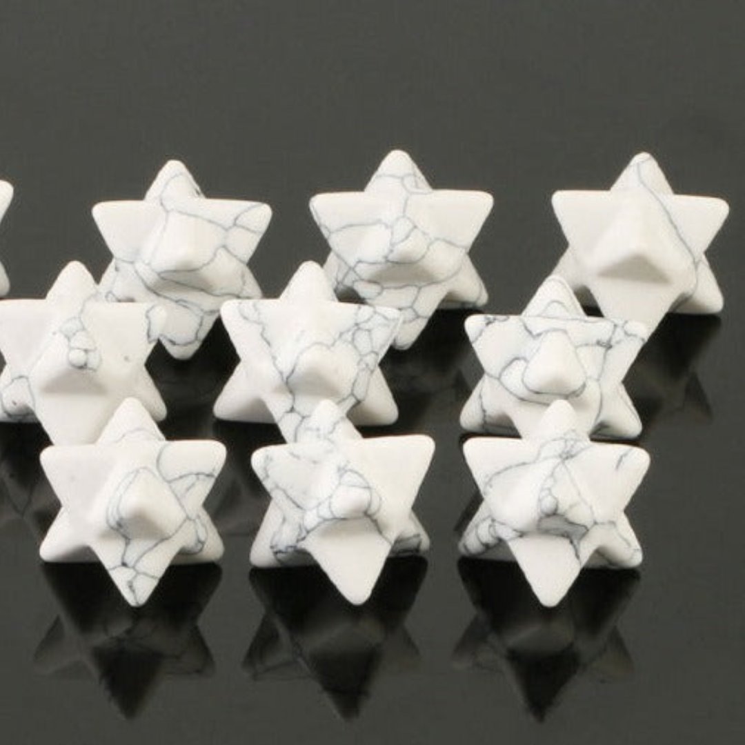 Calming Merkaba Crystal Stars - Howlite - Natural Stones - Pretland | Spiritual Crystals & Jewelry