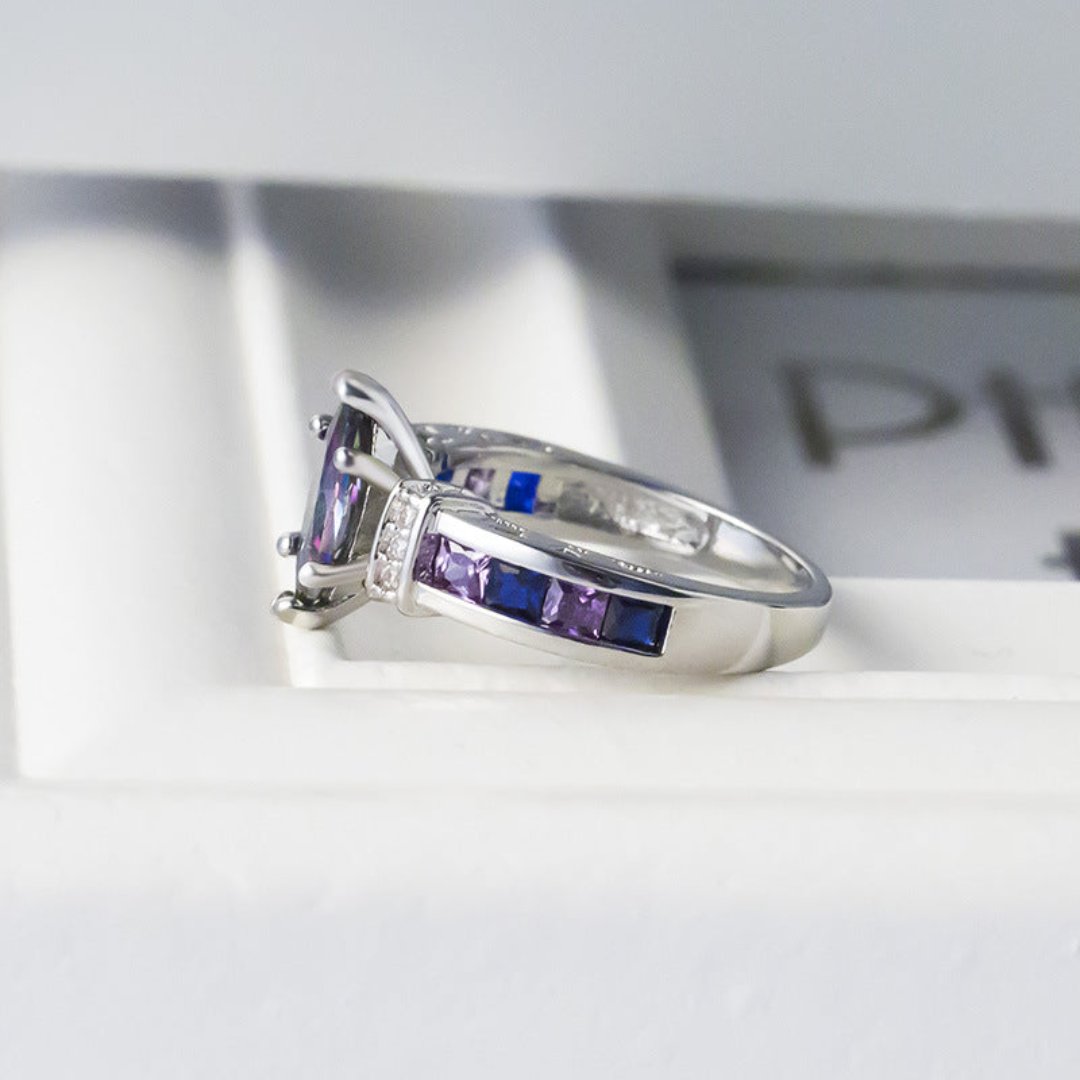 Chic Rainbow Topaz Silver Ring - Rings - Pretland | Spiritual Crystals & Jewelry