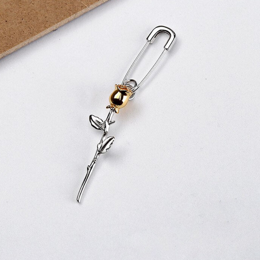 Shahmaran Rose Silver Single Earring - Drop Earrings - Pretland | Spiritual Crystals & Jewelry