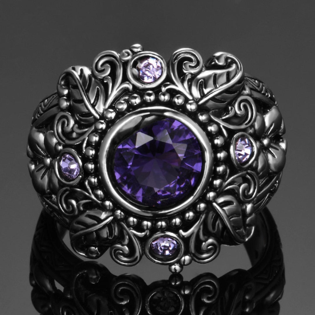 Vintage Style Amethyst 925 Sterling Silver Ring - Rings - Pretland | Spiritual Crystals & Jewelry