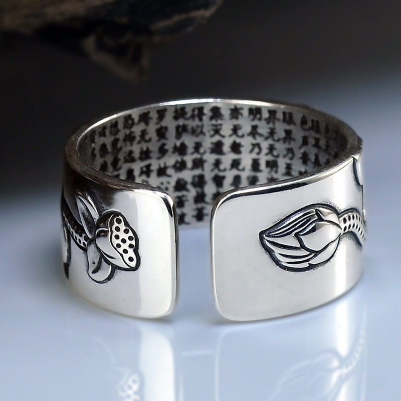 Spiritual 925 Sterling Silver Lotus Ring - Rings - Pretland | Spiritual Crystals & Jewelry