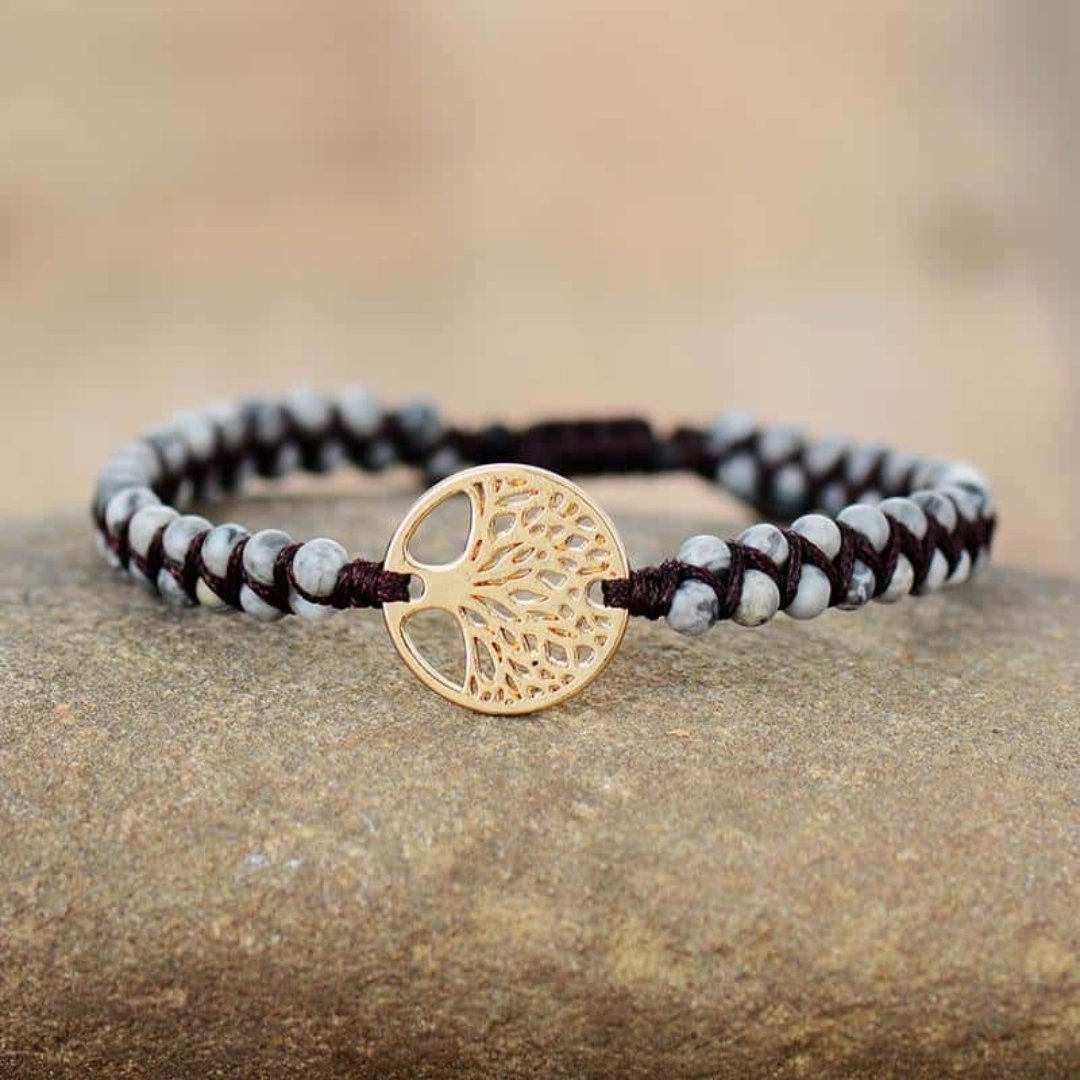 African Tree Of Life Bracelet Man - Grey - Bracelets - Pretland | Spiritual Crystals & Jewelry