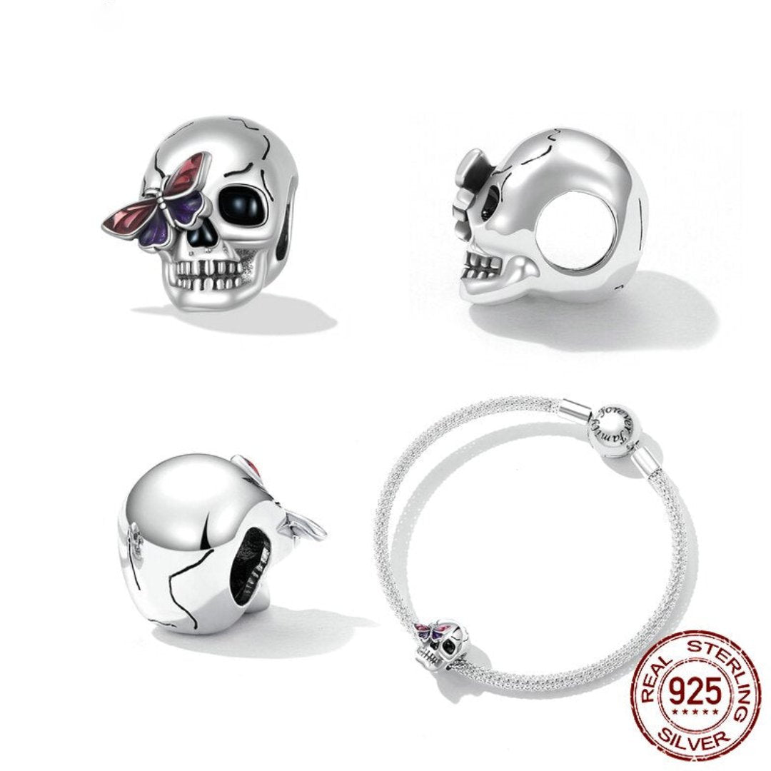 Butterfly Skull 925 Sterling Silver Pendant - Pendants - Pretland | Spiritual Crystals & Jewelry
