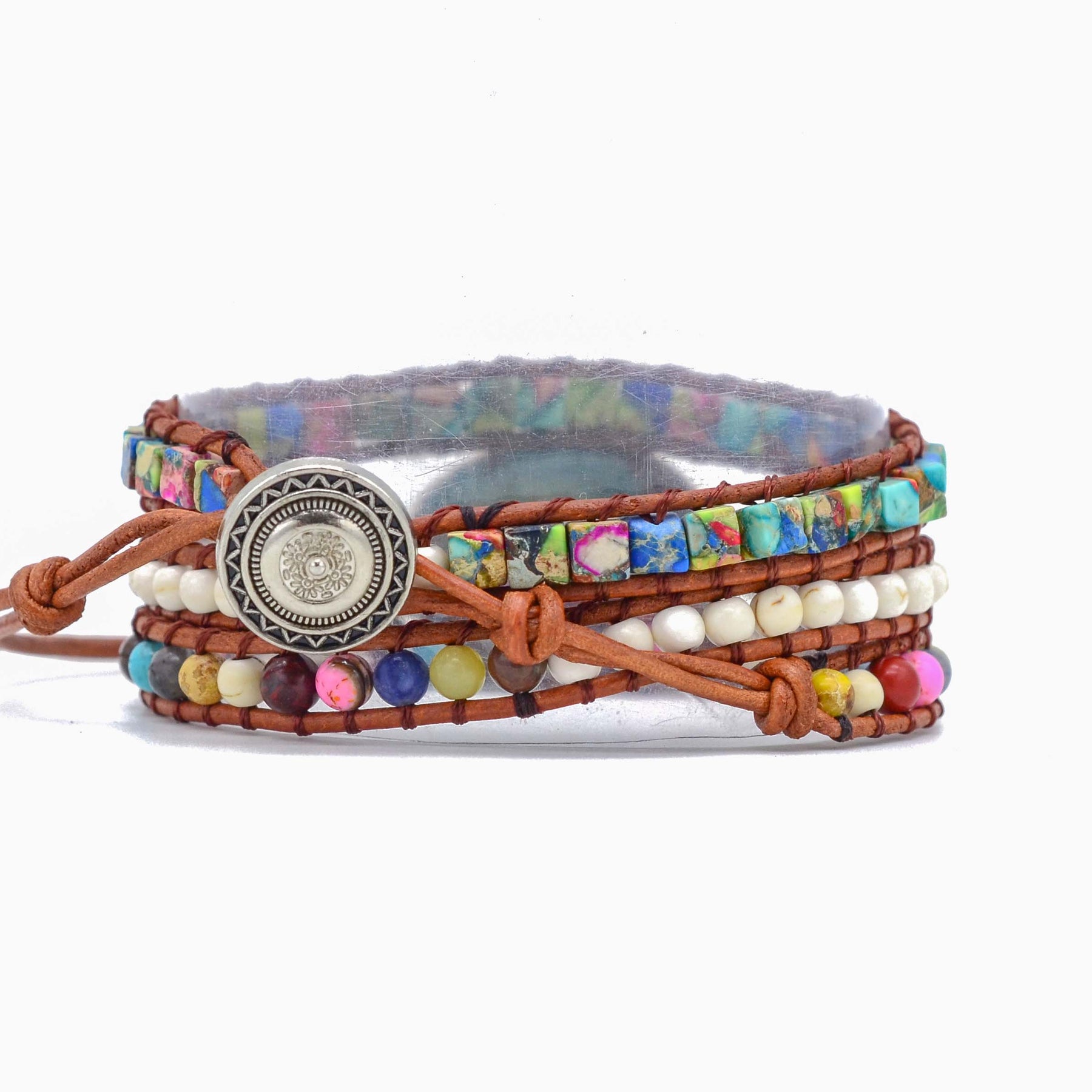 Icarus Jasper Chakra Bracelet - Wrap Bracelets - Pretland | Spiritual Crystals & Jewelry