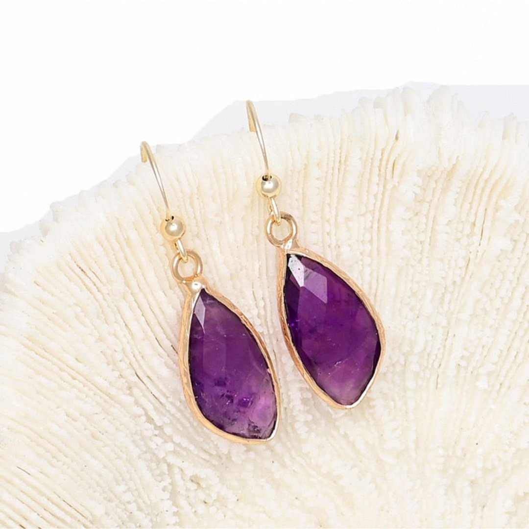 Bohemian Style Amethyst Earrings - Earrings - Pretland | Spiritual Crystals & Jewelry