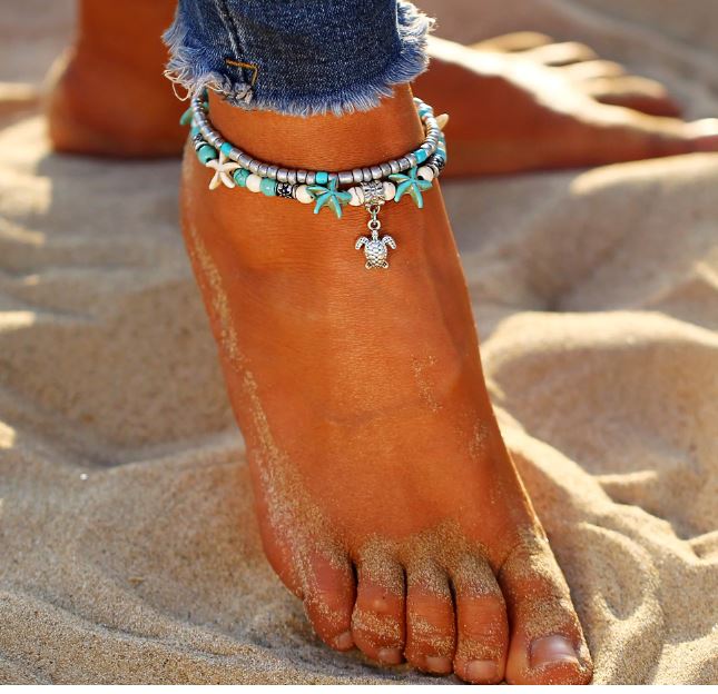 Lovely Turtle Anklet - Anklets - Pretland | Spiritual Crystals & Jewelry