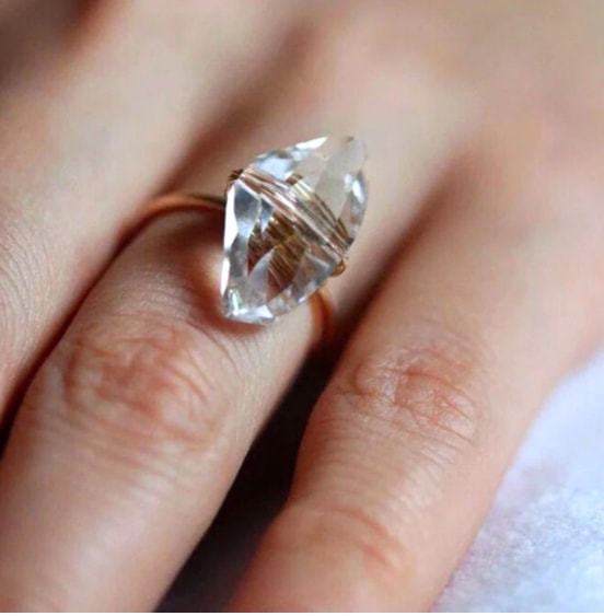 Spiritual Raw Quartz Boho Ring - Rings - Pretland | Spiritual Crystals & Jewelry