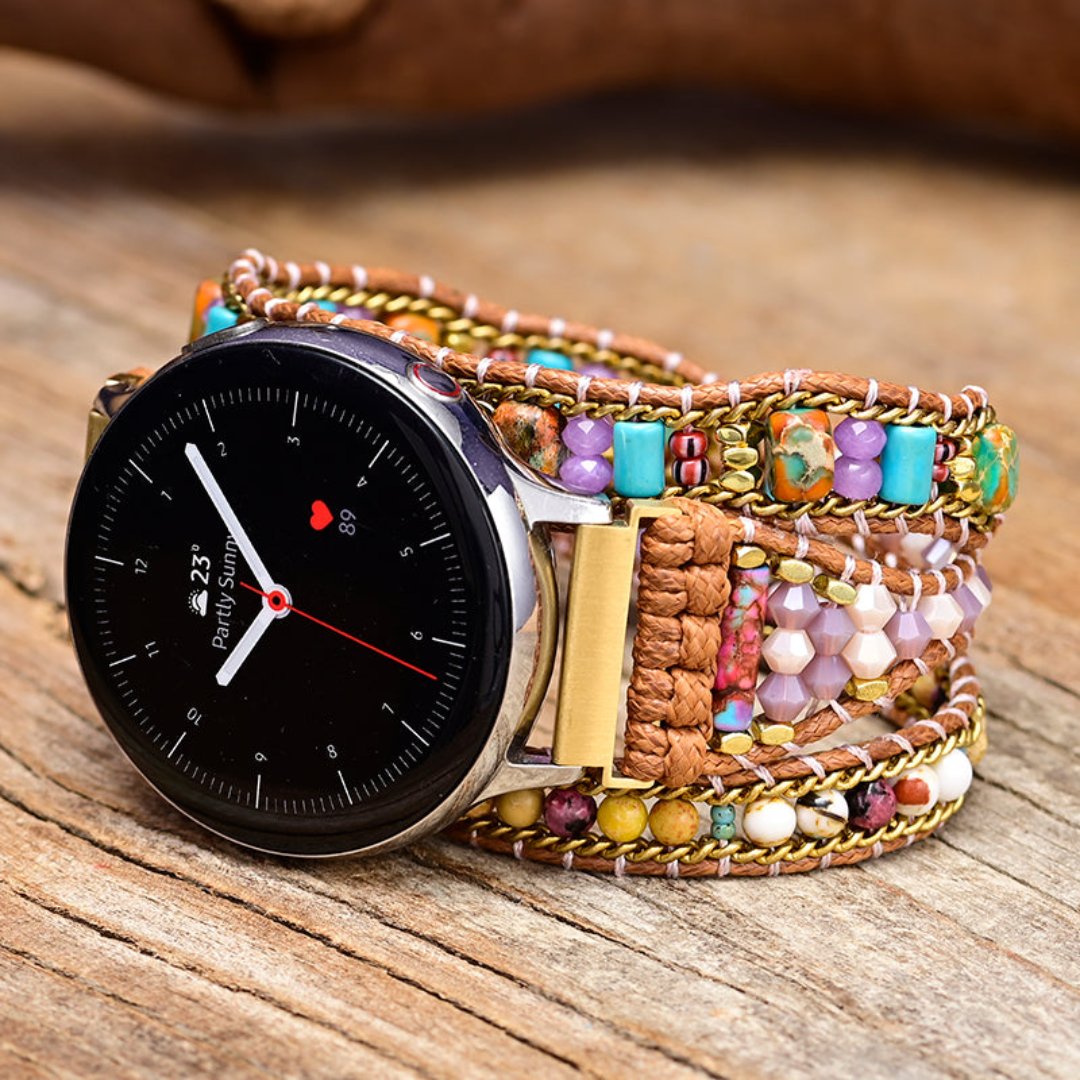 Colorful Natural Stone Samsung Watch Strap - Samsung Watch Straps - Pretland | Spiritual Crystals & Jewelry